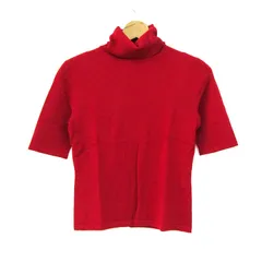 アンタイトル ニット トップス 半袖 タートルネック セーター イタリア製素材使用 レディース 2サイズ レッド UNTITLED 【中古】