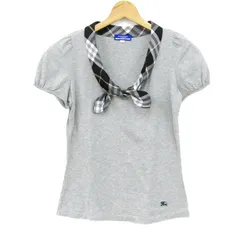 バーバリーロンドンブルーレーベル 半袖Ｔシャツ トップス ノバチェック レディース 38サイズ グレー BURBERRY LONDON BLUE LABEL 【中古】