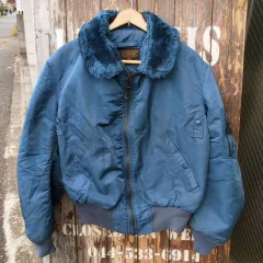 90's USA製【Alpha Industries】B-15C Flight Jacket アルファ ミリタリー フライトジャケット アウター 襟ボア◆Size：US-M