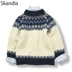 【肉厚】Skandia ラグラン ニット セーター フェアアイル柄 ユニセックス