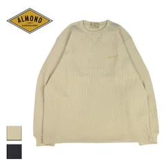 【新品】 Almond Surf アーモンドサーフ WAFFLE CREW メンズ/レディース ベージュ/ネイビー S-L GF6016のサムネイル