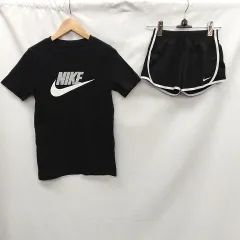NIKE ナイキ セットアップ キッズ Tシャツ ショートパンツ ブラック M （115㎝相当） □〇・〇◇