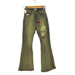 エヴリス EVRIS Embroideryフレアデニムパンツ Y2K グランジ レディース JPN：S 