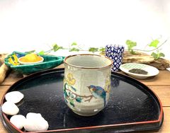 虎】九谷焼 秀山造 青の金彩 夫婦湯呑み茶碗セット - メルカリ