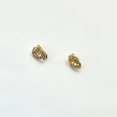 美品 Dior CDロゴ イヤリング ラインストーン ゴールド 2個1組 クリスチャン ディオール  Christian ヴィンテージ