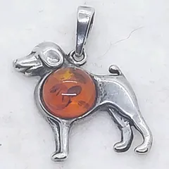 ドッグ　カラーストーン　ペンダントトップ　バチカンに925刻印あり