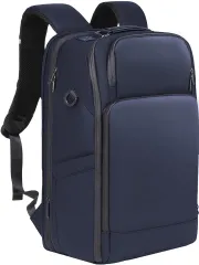 ABIBA リュック メンズ ビジネス リュックサック スクエア 大容量 旅行用 PC 通学 通勤 出張 USB充電ポート 型崩れ防止 しない (ブルー（裏地：グレー）)