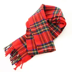 グレンプリンス Glen Prince マフラー ストール フリンジ チェック柄 赤 /MM