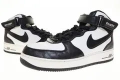 ナイキ NIKE × STUSSY AIR FORCE 1 07 MID SP BLACK WHITE 30cm DJ7840-002 ステューシー エア フォース ミッド スペシャル ブラック ホワイト 【ブランド古着ベクトル】【中古】 ▲■250825