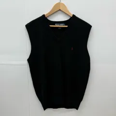 中古  ポロゴルフ  ラルフローレン  ニット  ベスト  ブラック  Lサイズ  POLO GOLF RALPH LAUREN  メンズ  トップス  ニット  アメカジ系  黒系  【V1835-001】◇217