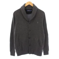 ポロ ラルフローレン POLO RALPH LAUREN ニットカーディガン 長袖 ショールカラー ストレッチ ロゴ 刺繍 ウール XS グレー /BB