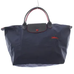 ロンシャン LONGCHAMP ル プリアージュ クラブ トートバッグ ハンドバッグ ナイロン レザー ロゴ刺繍 紺 ネイビー L1623619556 /KU