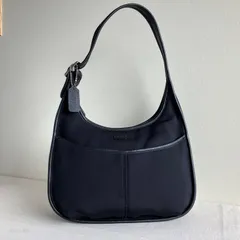 Coach Vintage Ergo Neo Pocket Zip Black Neoprene Leather Trim Shoulder Hobo Bag