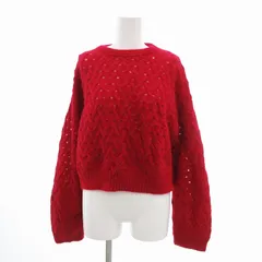 B&Y ユナイテッドアローズ BEAUTY&YOUTH ビューティー&ユース 美品 Sweater 23AW ケーブル ニット セーター 透かし編み アンゴラ混 長袖 1613-199-3563 F 赤 レッド /VU□ 0416
