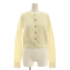 セルフォード CELFORD 25SS ケーブルレースデザインカーディガン ニット ウール混 F オフホワイト /MI ■OS ■SH