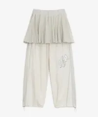 ハグユアースキン パッチ スカート レイヤード ジョガー パンツ