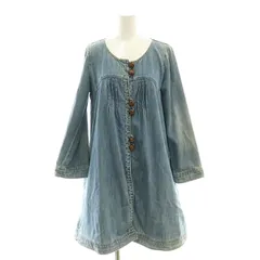 ホコモモラデシビラ Jocomomola de Sybilla くるみボタン デニムワンピース 40 青 ブルー /SS ■OSのサムネイル