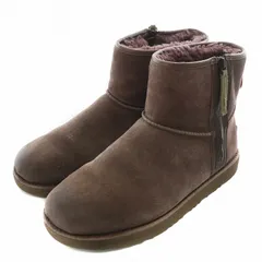 アグ UGG クラシック ミニ ジップ ウォータープルーフ Classic Mini Zip Waterproof ムートンブーツ スエード ボア 防水 ショート サイドジップ ロゴ US10 28cm 紫 パープル 1018453 /XZ ■GY17