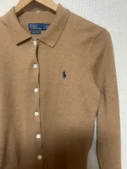 ポロラルフローレン レディース ピマコットン カラ カーディガン ブラウン s