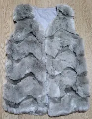 グレー ファー ベスト レディース