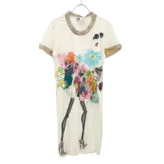 LANVIN ランバン フラワービジューロングTシャツ  ホワイト XS