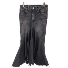 BALENCIAGA バレンシアガ マーメイドダメージデニムスカート 719298 TBP47 ブラック 36のサムネイル