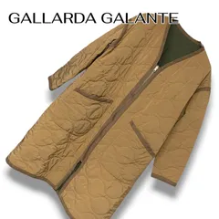 GALLARDA GALANTE ガリャルダガランテ 黄土色×カーキ キルティング ロングコート リバーシブル ポリエステル ナイロン レディース Vネック ジップアップ 中綿 フリーサイズ相当 0000759OC