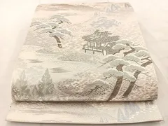平和屋着物◎六通柄袋帯　御所解文　純プラチナ二丁箔　正絹　逸品　BAAV6461ycのサムネイル