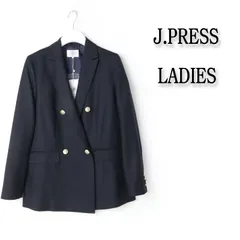 新品 J.PRESS LADIES ジェイプレス ダブルジャケット レディース モナベールツイル ダブル ジャケット 金ボタン 紺ブレザー  7 S  796のサムネイル