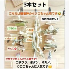t176 中型 インコ オオム カジカジ、ガジガジおもちゃセット かじり木
