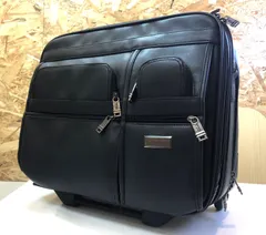 【3066】トゥミ コンパクトキャリーケース ブラック レザー ビジネスバッグ キャリーバッグ 出張用 大容量 機内持込 2輪 収納多数 パソコン収納 TUMI