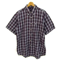 バーバリーロンドン 半袖シャツ 大きいサイズ コットン100% ノバチェック ブランド メンズ XLサイズ ネイビー×ホワイト BURBERRY 【中古】