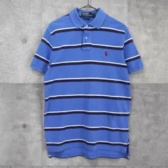 ポロ ラルフローレン ボーダー柄 半袖ポロシャツブルー