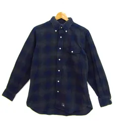 ジェイプレス 長袖シャツ ネルシャツ コットン100% ブランド トップス メンズ Lサイズ グリーン×ネイビー J.PRESS 【中古】