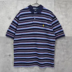 ポロ ラルフローレン ボーダー柄 半袖ポロシャツ ネイビー / ブルー