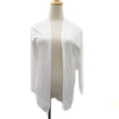 ドレスキップ DRESKIP カーディガン ミドル丈 前開き 無地 M 白 ホワイト /YK14