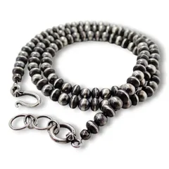 ナバホ ビーズネックレス ロンデルナバホパールミックスタイプ シルバー925 インディアンジュエリー,INCA