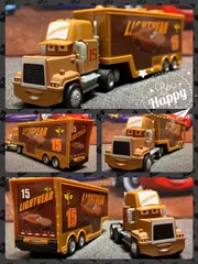【新品】カーズ　マックトラックトレーラーライトニングマックイーン(泥んこ）ミニカー収納トレーラー