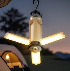 折りたたみ式LEDキャンプランタン USB充電式 多機能ライト 懐中電灯 防災 アウトドア テントライト