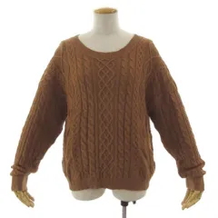 レイビームス Ray Beams ケーブル クルーネック ニット 63-15-0466-584 長袖 CAMEL 茶