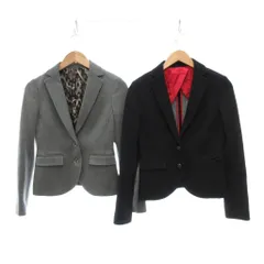 ダブルスタンダードクロージング ダブスタ DOUBLE STANDARD CLOTHING テーラードジャケット ブレザー 2点セット まとめ 36 黒 ブラック グレー /JS ■FFのサムネイル