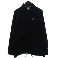 チャンピオン CHAMPION タグ付き コーチジャケット ブルゾン スウェット地 ワンポイント 黒 ブラック L