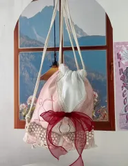 キューピー シャーリング バックパック レッド レース バレエコア フェアリー系 パッチワーク バッグ