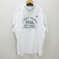 G■ルコック スポルティフ/le coq sportif GOLF ハーフジップ半袖シャツ/ゴルフウエア【3L】白/men's/29【中古】■