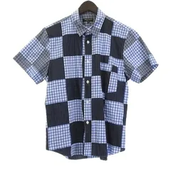 コムデギャルソンオムプリュス COMME des GARCONS HOMME PLUS 美品 シャツ チェック 半袖 青 ブルー M