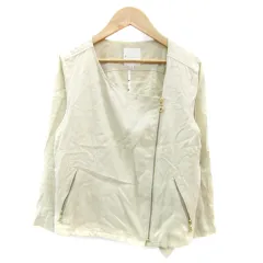 クミキョク 組曲 KUMIKYOKU ライダースジャケット ブルゾンジャケット ミドル丈 九分袖 ジップアップ 薄手 2 ベージュ /YM23