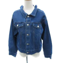 ワンアフター アナザー ナイスクラップ one after another NICE CLAUP デニムジャケット Gジャン ジージャン ミドル丈 バックリボン F 青 ブルー /YS24