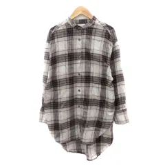 ルコリ le colis シャツチュニック 長袖 チェック柄 ブラウン /YK28