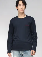 EMPORIO ARMANI (エンポリオアルマーニ) 胸ロゴ クルーネック 長袖 アンダーTシャツ