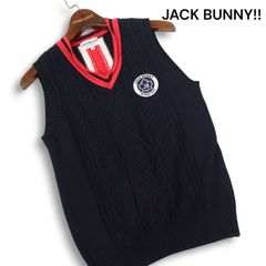 Jack Bunny!! ケーブル編み ノースリーブベスト サイズ4 Jack Bunny!! ネイビー Vネックベストサイズ4ウィメンズノースリーブ